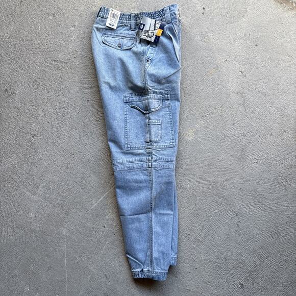Deadstock 90s Dockers Jeans Mens 28x30 Pleated Denim Levis Cargo Tapered Vintage - Picture 12 of 13